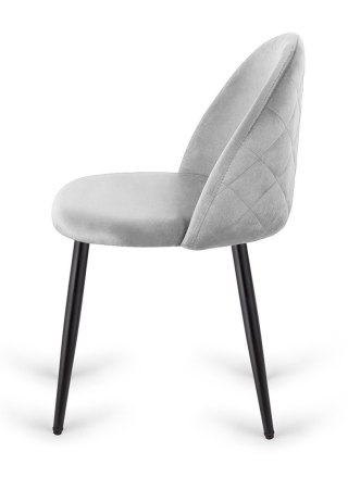Krzesło tapicerowane GLORIA LIGHT GREY VELVET OUTLET