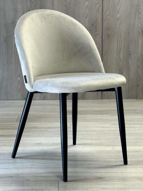 Krzesło tapicerowane GLORIA LIGHT GREY VELVET