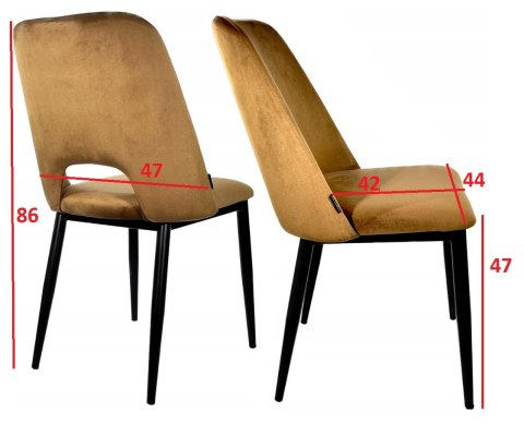 Krzesło tapicerowane GOTI BLACK VELVET II GATUNEK