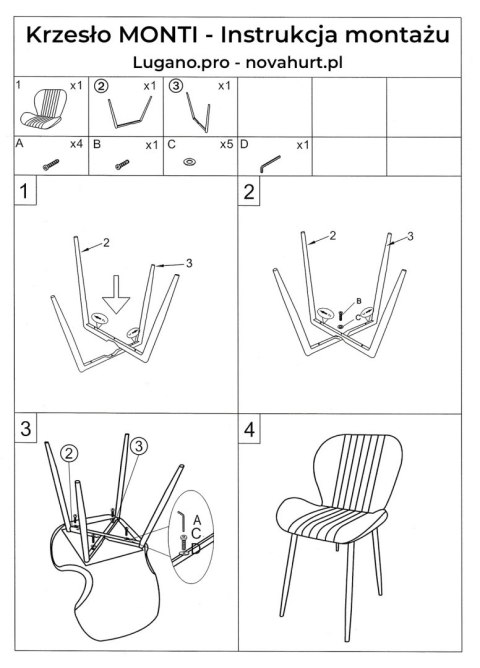 Krzesło tapicerowane MONTI VELVET BLACK GOLD