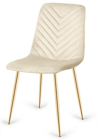 Krzesło tapicerowane TRIO VELVET BEIGE GOLD