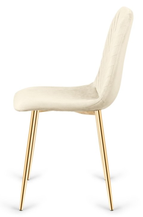 Krzesło tapicerowane TRIO VELVET BEIGE GOLD
