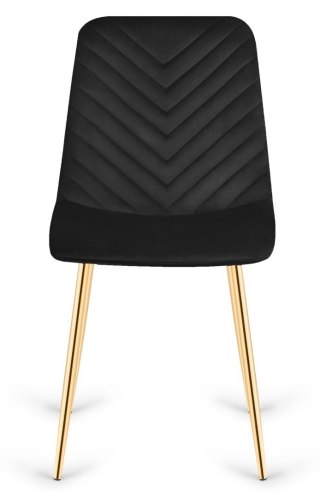 Krzesło tapicerowane TRIO VELVET BLACK GOLD