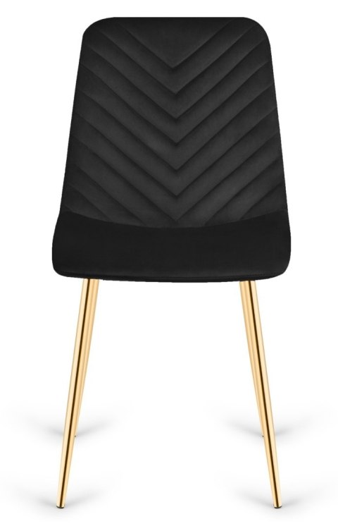 Krzesło tapicerowane TRIO VELVET BLACK GOLD