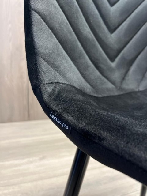 Krzesło tapicerowane TRIO VELVET BLACK