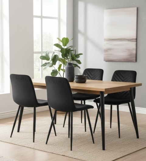 Krzesło tapicerowane TRIO VELVET BLACK