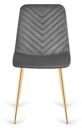 Krzesło tapicerowane TRIO VELVET DARK GREY GOLD