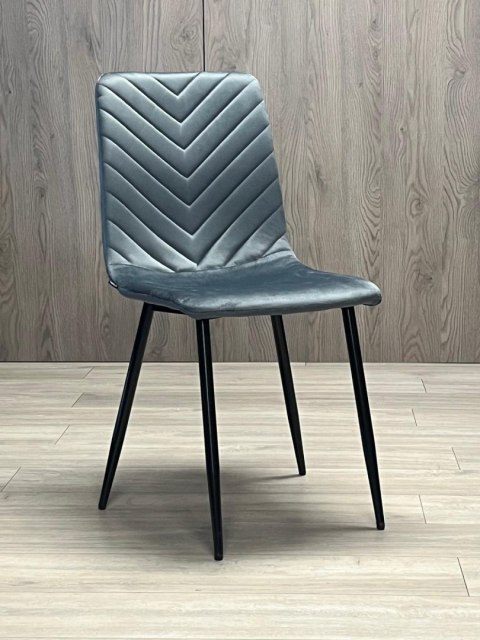 Krzesło tapicerowane TRIO VELVET DARK GREY