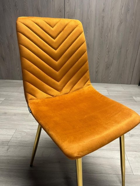 Krzesło tapicerowane TRIO VELVET HONEY GOLD