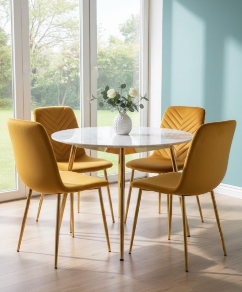 Krzesło tapicerowane TRIO VELVET HONEY GOLD