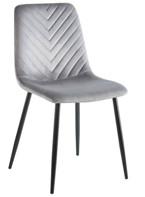 Krzesło tapicerowane TRIO VELVET LIGHT GREY