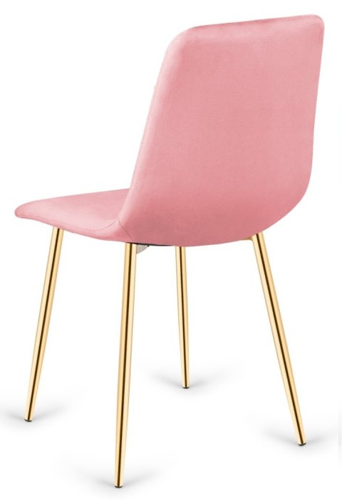 Krzesło tapicerowane TRIO VELVET PINK GOLD