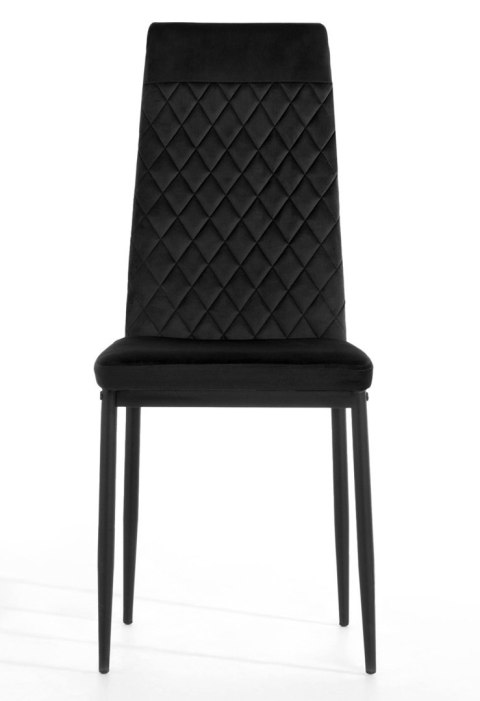 Krzesło tapicerowane zestaw 4x VALVA CARO VELVET BLACK