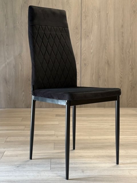 Krzesło tapicerowane zestaw 4x VALVA CARO VELVET BLACK