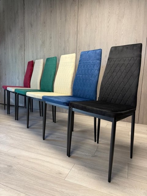 Krzesło tapicerowane zestaw 4x VALVA CARO VELVET GREY