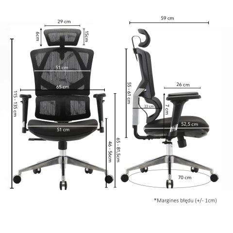 Fotel ergonomiczny ANGEL biurowy obrotowy Dakota 2.0