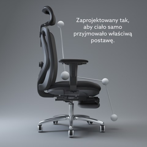 Fotel ergonomiczny ANGEL biurowy obrotowy eurOpa plus z podnóżkiem