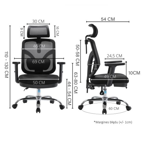 Fotel ergonomiczny ANGEL biurowy obrotowy jOkasta Czerwona