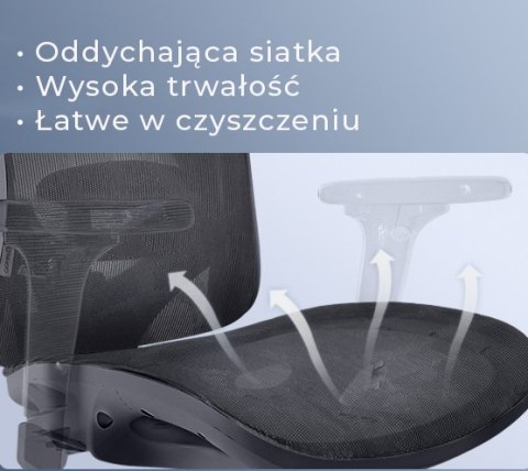 Fotel ergonomiczny ANGEL biurowy obrotowy kalistO szary