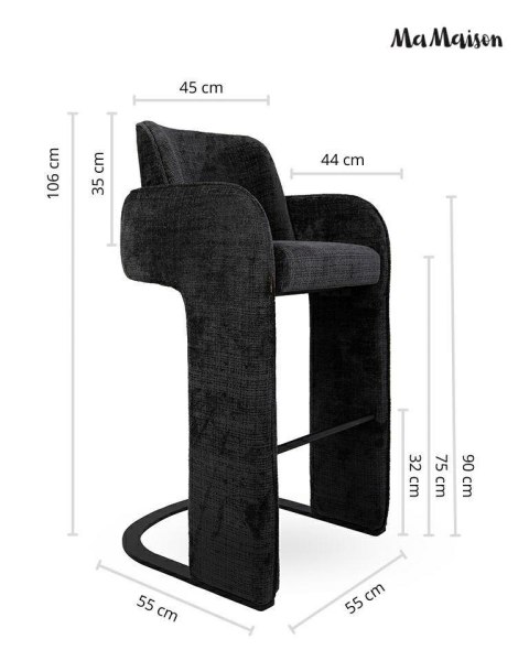 MaMaison MaMaison krzesło barowe BORA czarne