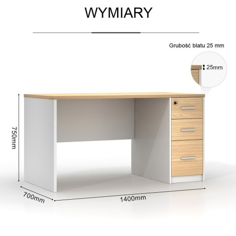 Biurko Angel Loft Work Light 140 cm