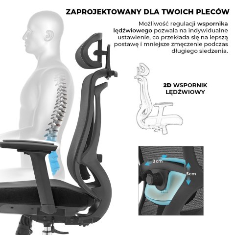 Fotel biurowy ergonomiczny Rosa 2.0 czarny ANGEL