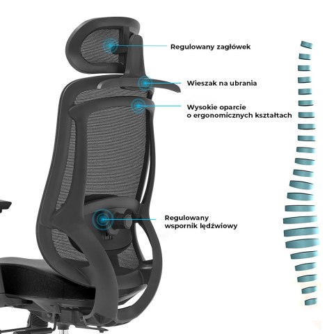 Fotel biurowy ergonomiczny Rosa 2.0 czarny ANGEL