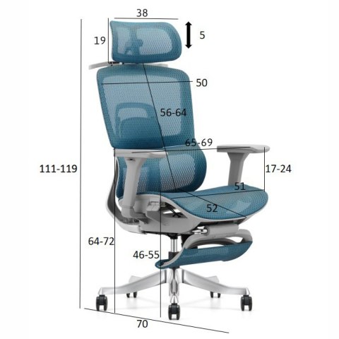 Fotel ergonomiczny ANGEL biurowy obrotowy Homer Czarno-Szary