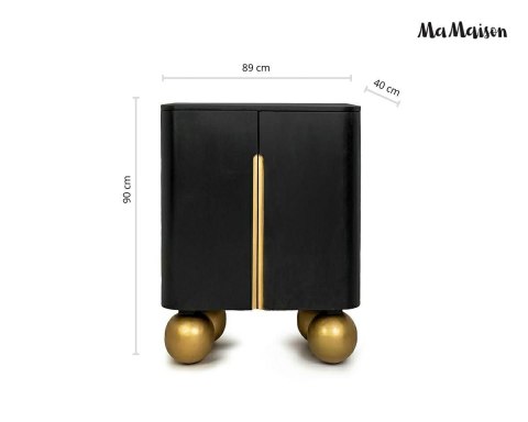 MaMaison MaMaison komoda ORGANIC SHORT 89 czarna / złota / drewno