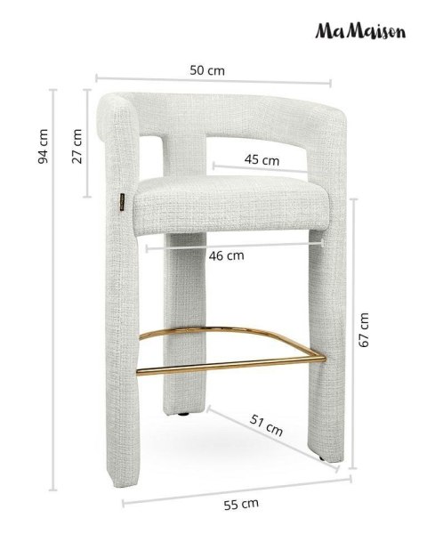 MaMaison MaMaison krzesło barowe LOGAN białe