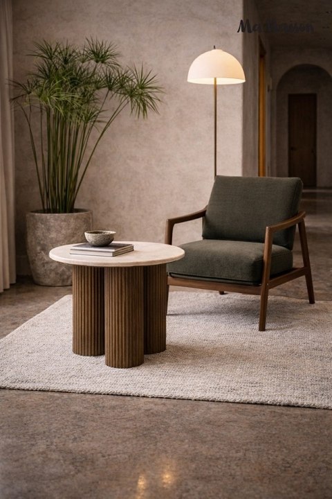 MaMaison MaMaison stolik RAGNO 50 marmur / drewno