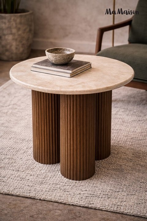 MaMaison MaMaison stolik RAGNO 50 marmur / drewno