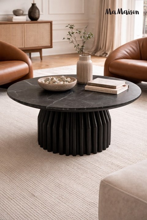 MaMaison MaMaison stolik kawowy LEVANTE 75 czarny marmur / drewno