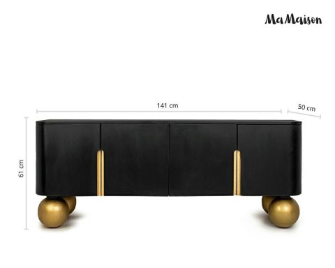 MaMaison MaMaison szafka RTV ORGANIC 141 czarna / złota / drewno
