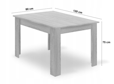 Zestaw stół NP 120x80cm Craft Czarny + 4 krzesła LAVA szare