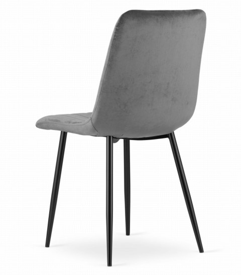 Zestaw stół NP 120x80cm Craft Czarny + 4 krzesła LAVA szare