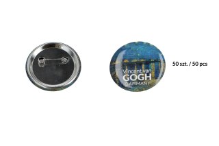 Kpl. 50 przypinek - V. van Gogh, Noc nad Rodanem (CARMANI)