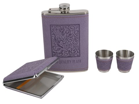 Kpl. Piersiówka + 1 kieliszk+ papierośnica