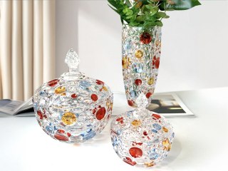 Wazon szklany duży - kolorowe plamy