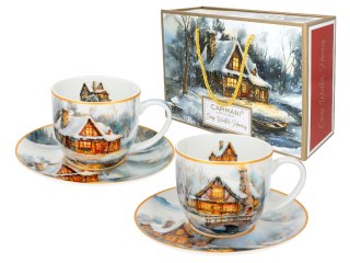 Kpl. 2 filiżanek świątecznych - Dom w objęciach zimy (CARMANI)
