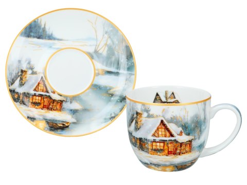 Kpl. 2 filiżanek świątecznych - Dom w objęciach zimy (CARMANI)