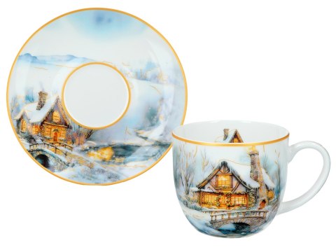 Kpl. 2 filiżanek świątecznych - Dom w objęciach zimy (CARMANI)
