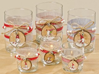 Kpl. 2 szklanych osłonek na świeczkę