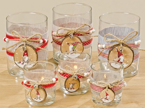 Kpl. 2 szklanych osłonek na świeczkę