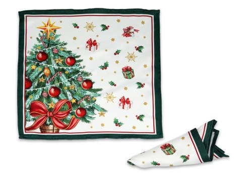 Kpl. 4 serwetek - Dekoracja świąteczna, choinka (CARMANI)