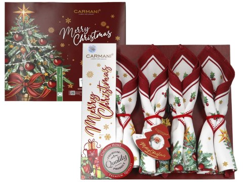 Kpl. 4 serwetek - Dekoracja świąteczna, choinka (CARMANI)