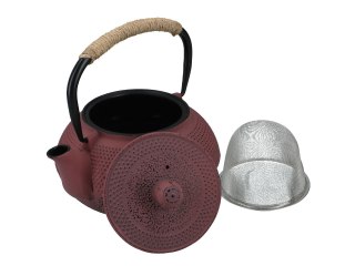 Czajniczek żeliwny z emaliowanym wkładem.