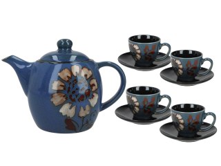 Serwis - czajnik i 4 filiżanki ze spodkami (kolor do wyboru)
