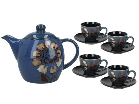 Serwis - czajnik i 4 filiżanki ze spodkami (kolor do wyboru)
