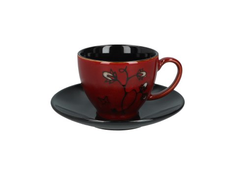 Serwis - czajnik i 4 filiżanki ze spodkami (wzór do wyboru)